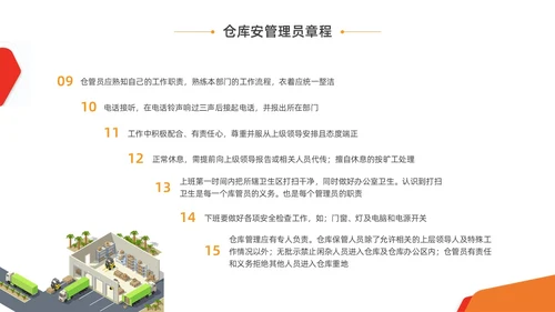橙黄色水彩商务仓库管理企业培训PPT课件