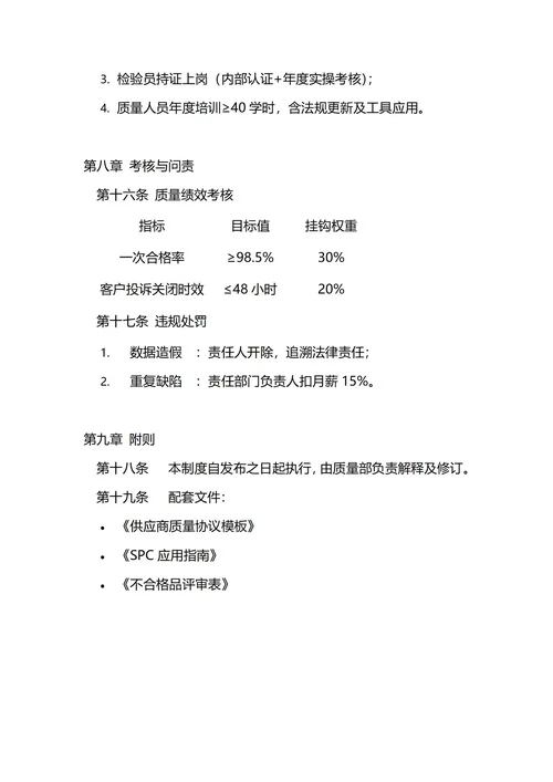 通用质量控制管理制度