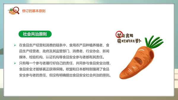 教学解读食品安全法餐桌食物PPT模板