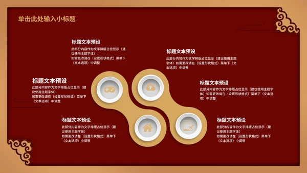 深红色年终工作汇报会PPT模板