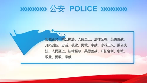蓝色大气公安警察派出所工作汇报PPT动态模板