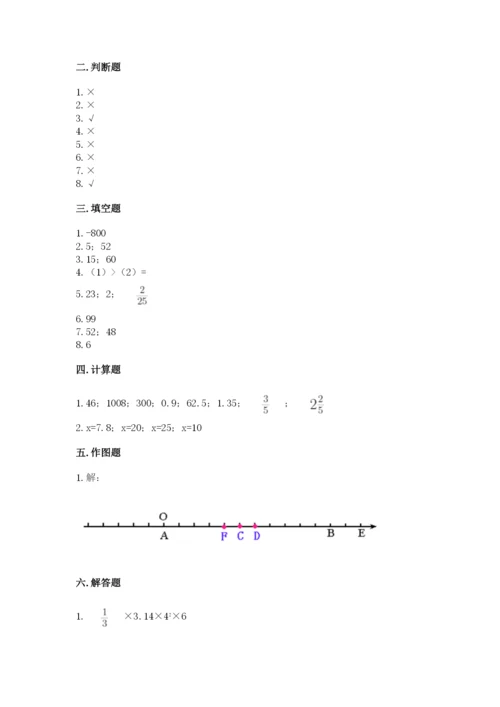 沪教版小学六年级下册数学期末综合素养测试卷（夺分金卷）.docx