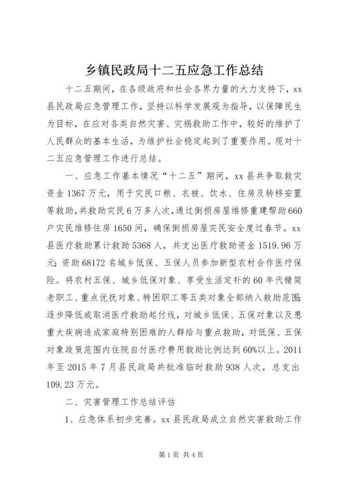 乡镇民政局十二五应急工作总结.docx