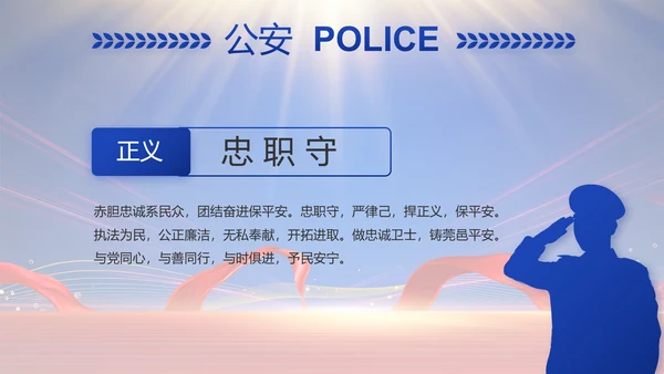蓝色大气公安民警年终述职报告动态PPT模板
