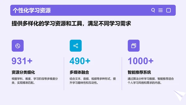 紫色插画风在线教育平台的发展趋势PPT模板