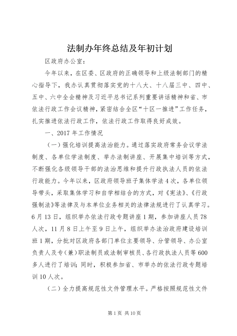 法制办年终总结及年初计划精编.docx