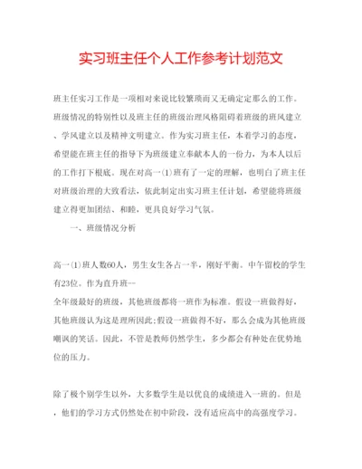 精编实习班主任个人工作参考计划范文.docx