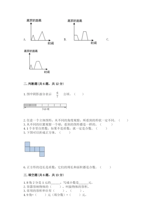 人教版数学五年级下册期末测试卷及答案【典优】.docx