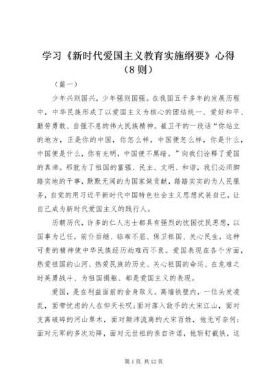 学习《新时代爱国主义教育实施纲要》心得（8则）.docx
