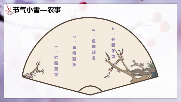 唯美简约小雪节气雪景二十四节气介绍PPT模板