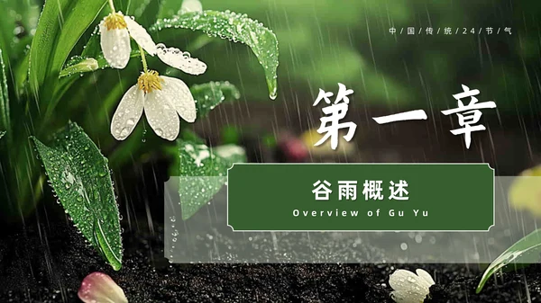 绿色系传统文化二十四节气谷雨主题PPT模板