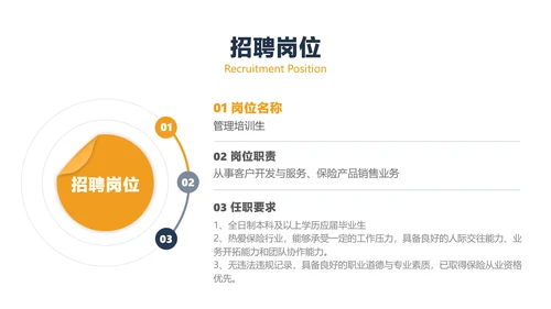 蓝灰色商务风保险职业宣讲会