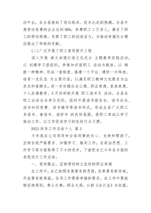 2023财务工作总结个人.docx