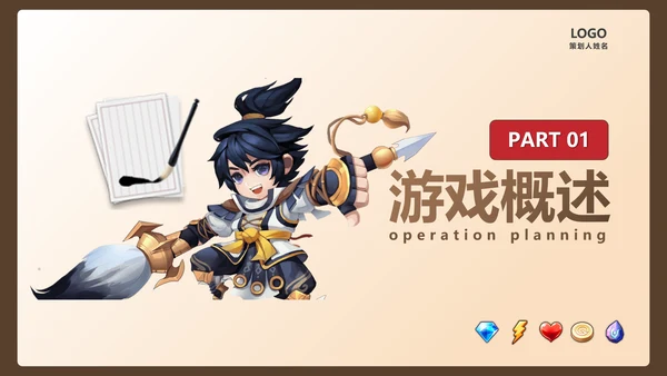卡通风格三国杀游戏策划案通用PPT模板