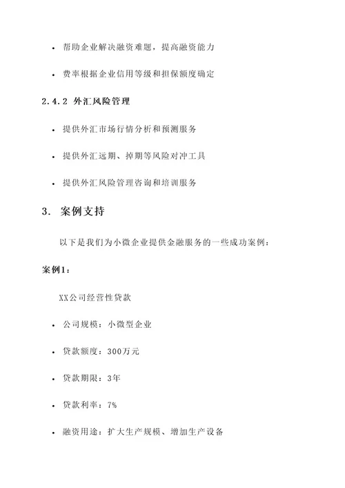 建行小微企业金融服务方案