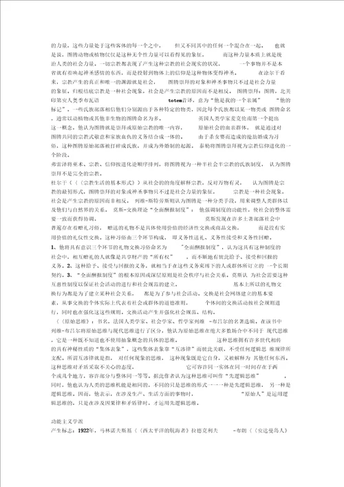 最新人类学理论流派复习资料整理