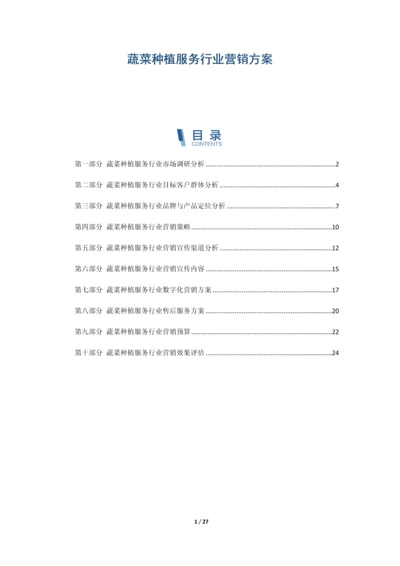 蔬菜种植服务行业营销方案.docx