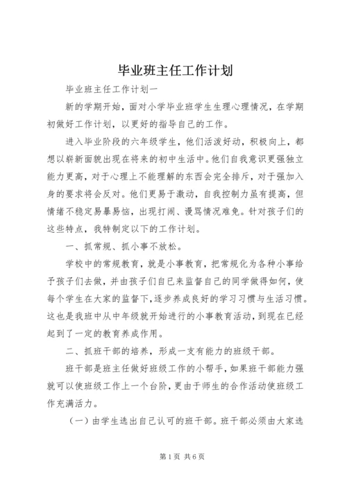 毕业班主任工作计划.docx