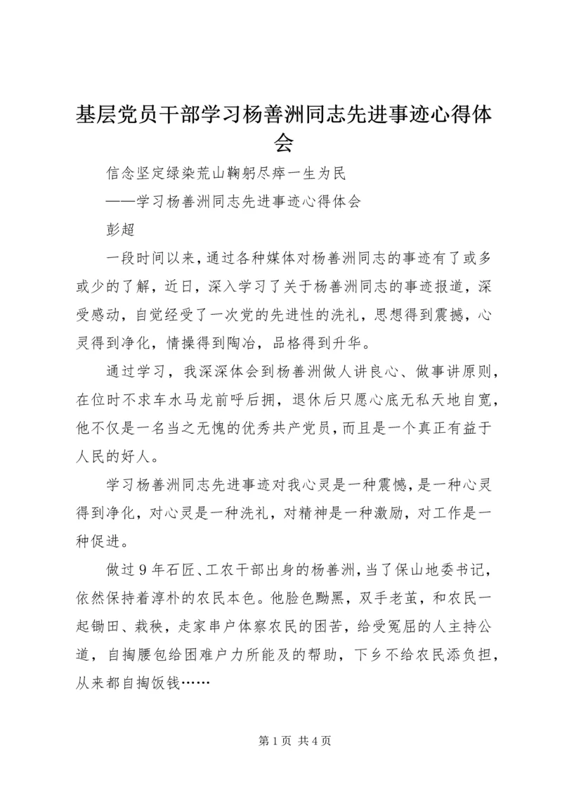 基层党员干部学习杨善洲同志先进事迹心得体会.docx