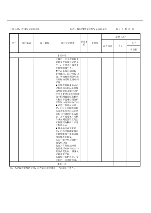 校园安全防范系统工程量清单.docx