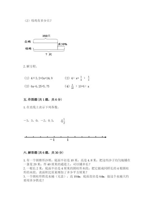 墨江哈尼族自治县六年级下册数学期末测试卷必考题.docx