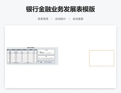 银行金融业务发展表模版