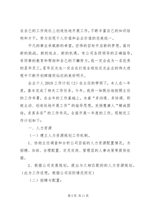 企业个人某年工作计划.docx