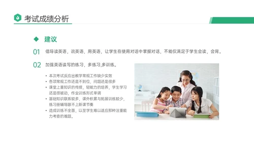 绿色商务实拍期末考试成绩分析会教研会学生老师ppt
