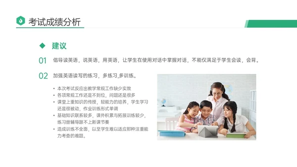 绿色商务实拍期末考试成绩分析会教研会学生老师ppt