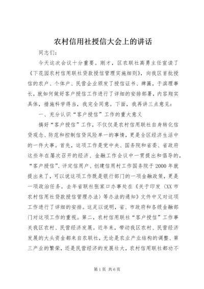 农村信用社授信大会上的讲话.docx