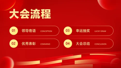 红色喜庆风大气年会表彰PPT