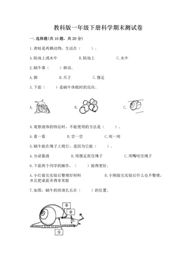 教科版一年级下册科学期末测试卷附精品答案.docx