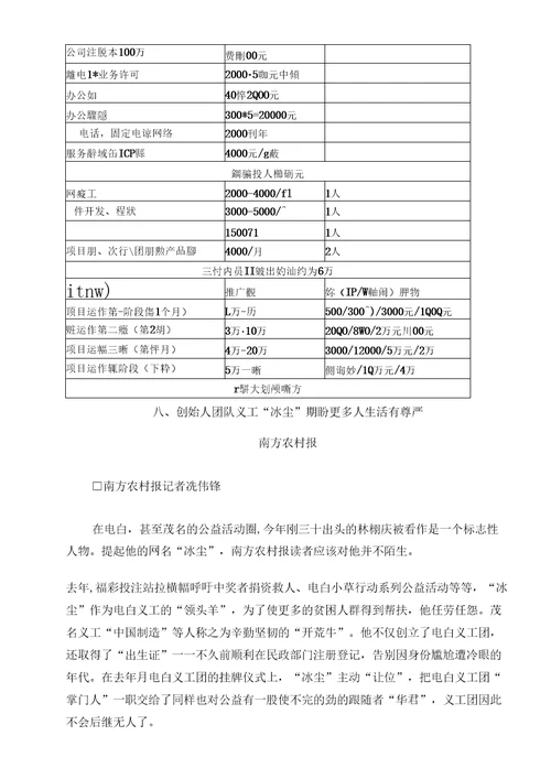 公益商城商业计划书