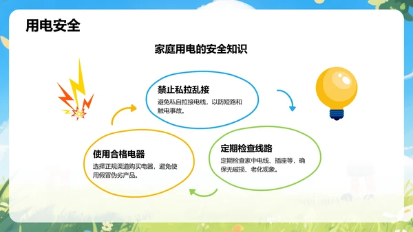 蓝色插画风中小学生暑假安全指导PPT模板