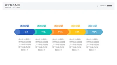 简约风流程关系5项PPT图文页