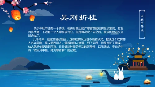 传统节日民俗中秋节介绍PPT模板月饼团圆