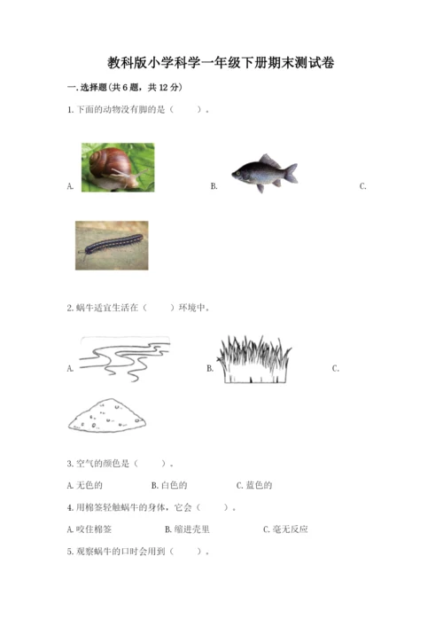 教科版小学科学一年级下册期末测试卷及参考答案【轻巧夺冠】.docx