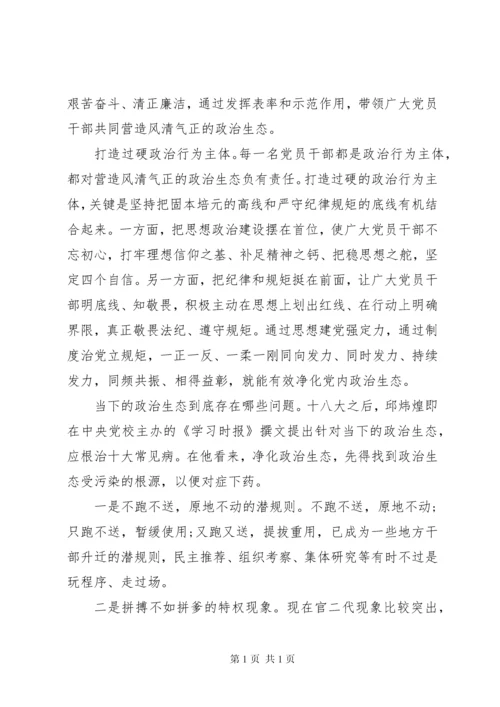 政治生态存在的突出问题个人剖析报告.docx