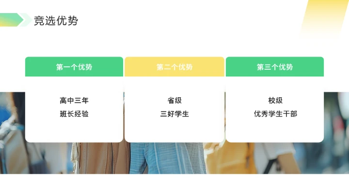 绿色简约风中学大学生班委竞选PPT模板