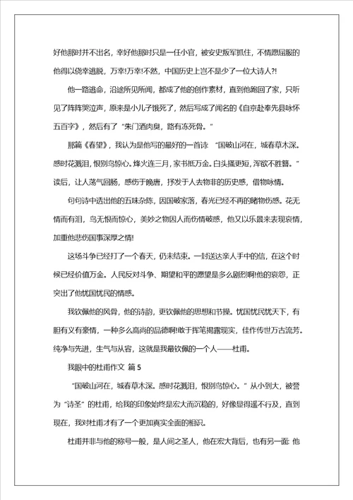 我眼中的杜甫作文