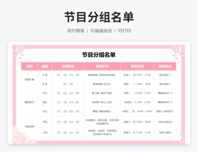节目分组名单