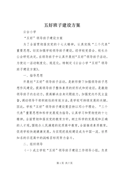 五好班子建设方案.docx