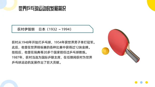 蓝色简约乒乓球起源与发展小学体育PPT课件PPT模板宣传PP