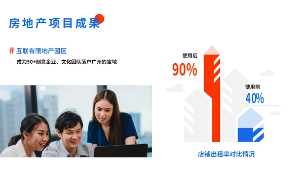 时尚前沿互联网行业红蓝通用PPT模板