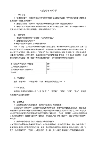 五年级数学上册“36N”高效课堂导学案——第四组：可能性