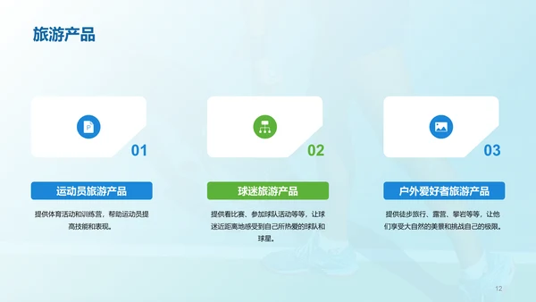 蓝色商务现代体育旅游市场分析PPT模板