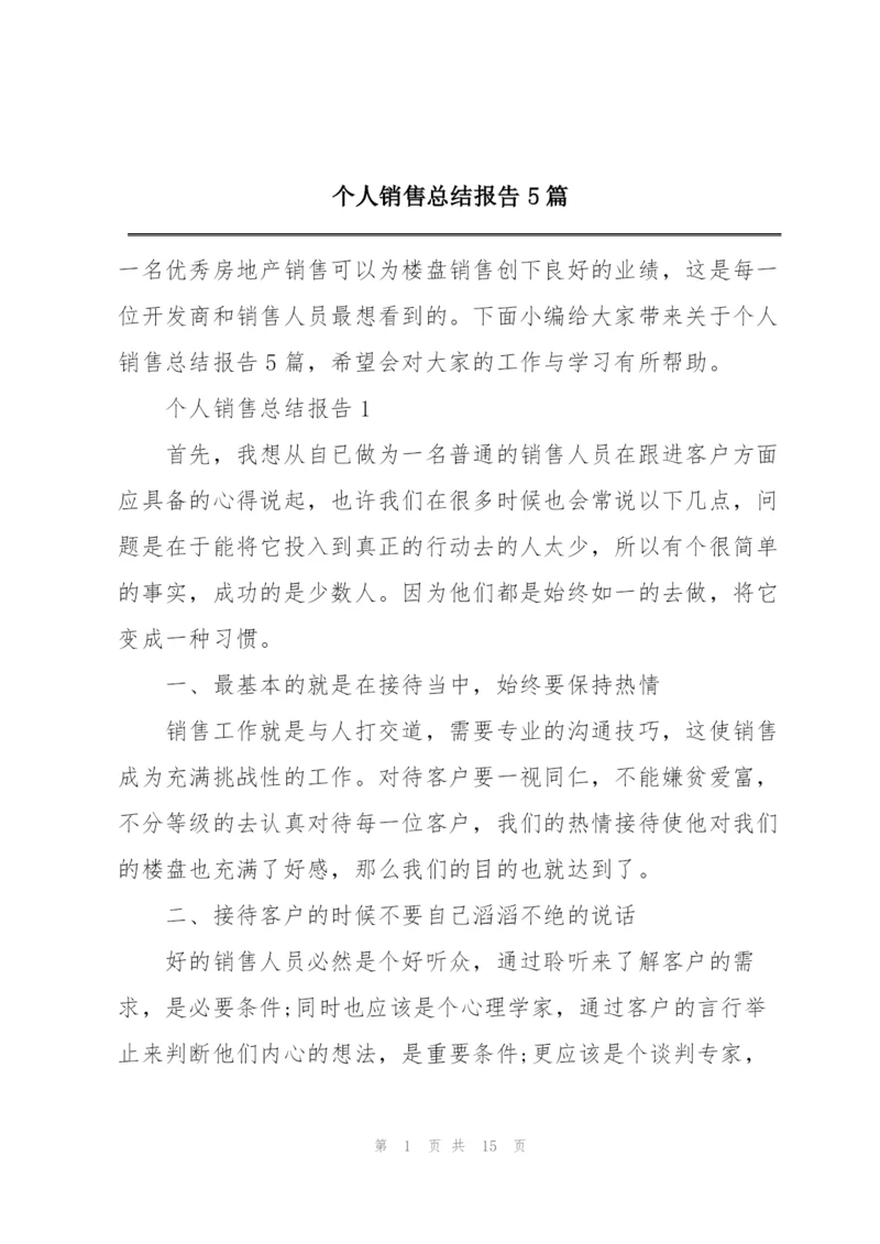 个人销售总结报告5篇.docx