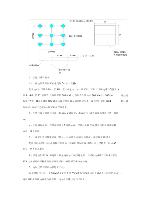 机房防雷接地施工工艺范本模板