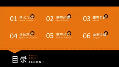 黑橙色科技风商务目录页