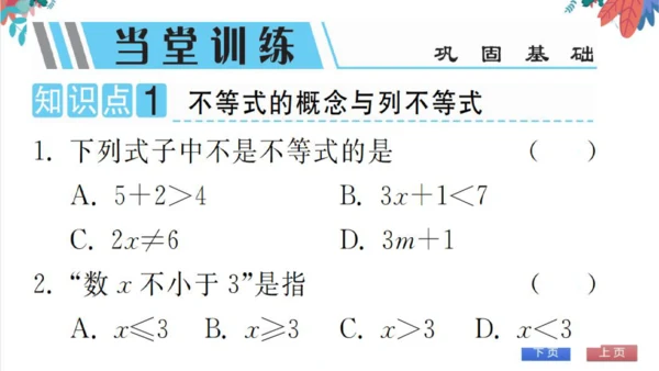 9.1  不等式 习题课件（含答案）